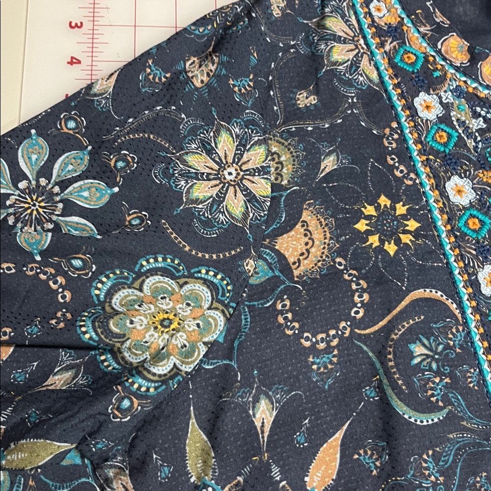 NOVICA "Celestial Day" Boho Granola Hippie Embroidered Empire Floral LS Midi XXL - Picture 9 of 16